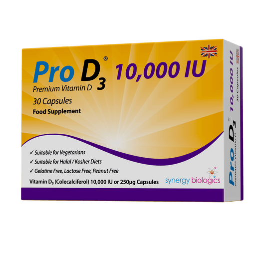 Pro D3 10,000 IU Capsules - 30 Weekly Capsules - Vegetarian Vitamin D3 Supplement