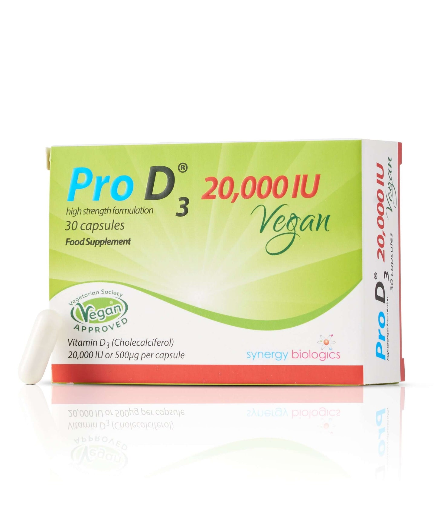 Pro D3 Vegan 20,000 IU Capsules - 30 Weekly Capsules - Plant Based Vitamin D3 Supplement