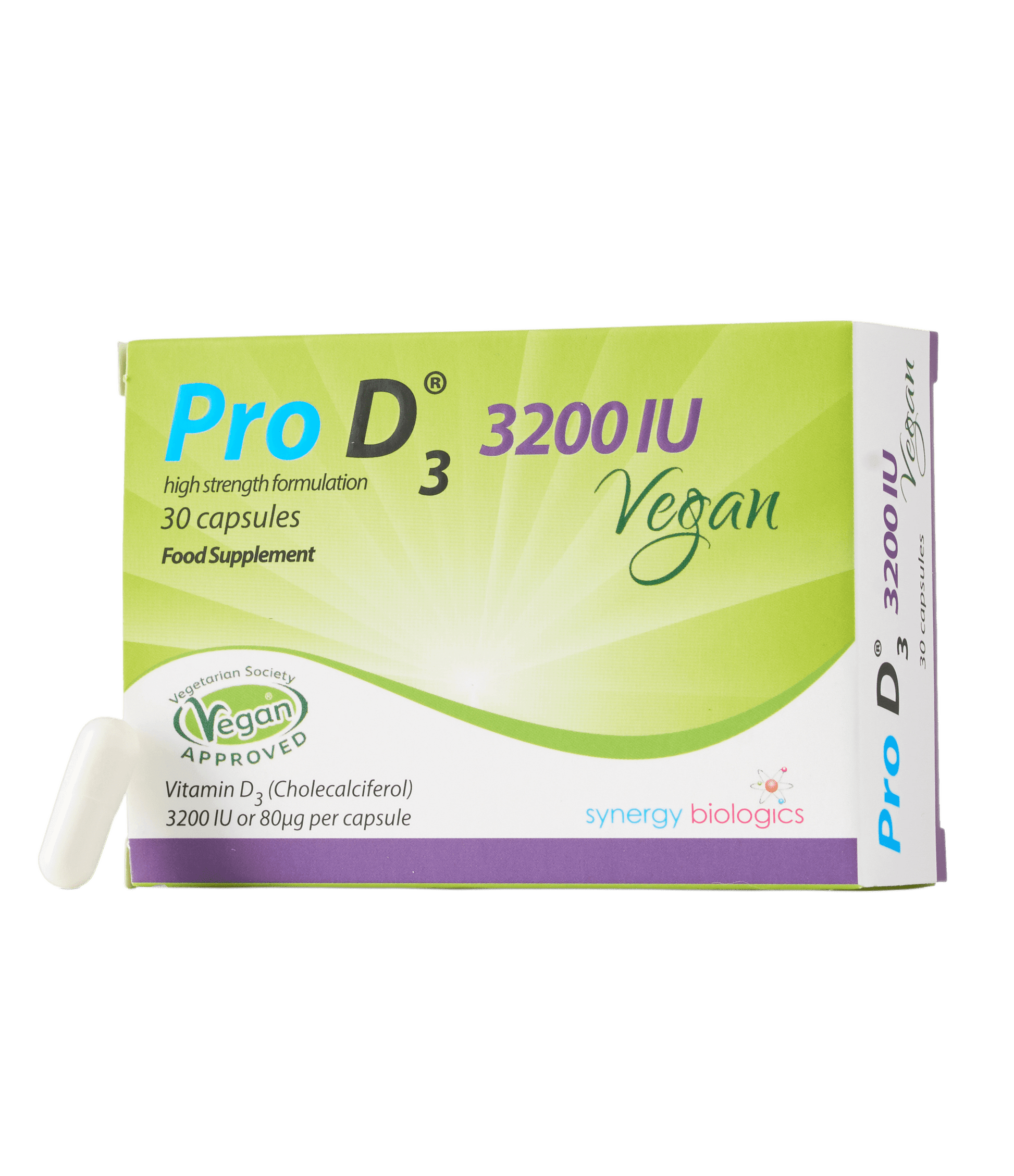 Pro D3 Vegan 3200 IU Capsules - 30 Capsules - Plant Based Vitamin D3 Supplement