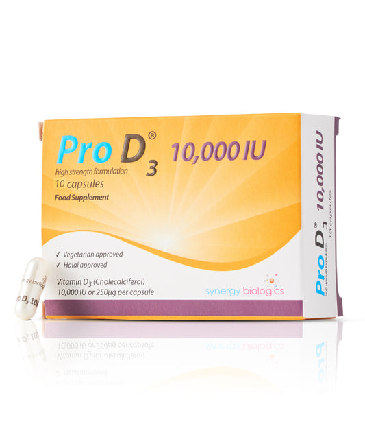 Pro D3 10,000 IU Vitamin D3 10 Capsules - High-Potency UK Supplements for Immune Support and Wellbeing