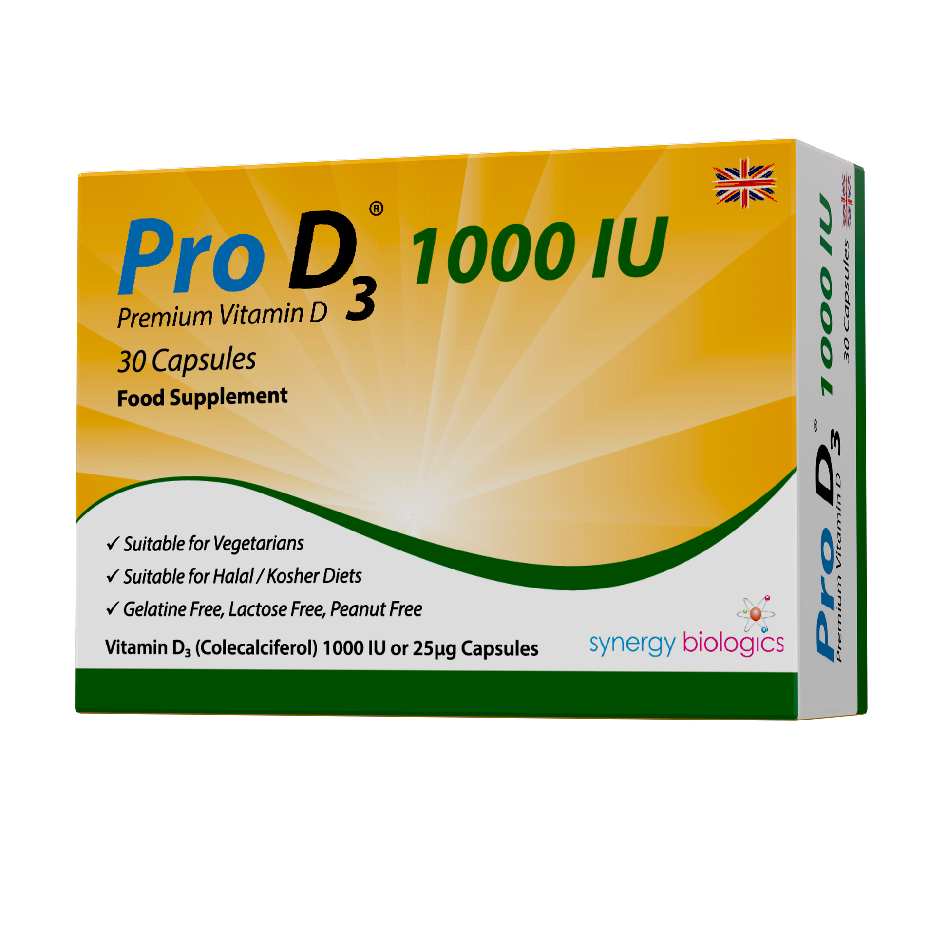 Pro D3 1000 IU - Vitamin D3 (30 Daily Capsules) - Pro D3 - Capsules