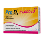 Pro D3 25000 IU Weekly Vitamin D3 15 Tablets - High-Potency UK Supplements for Immune Support and Wellbeing