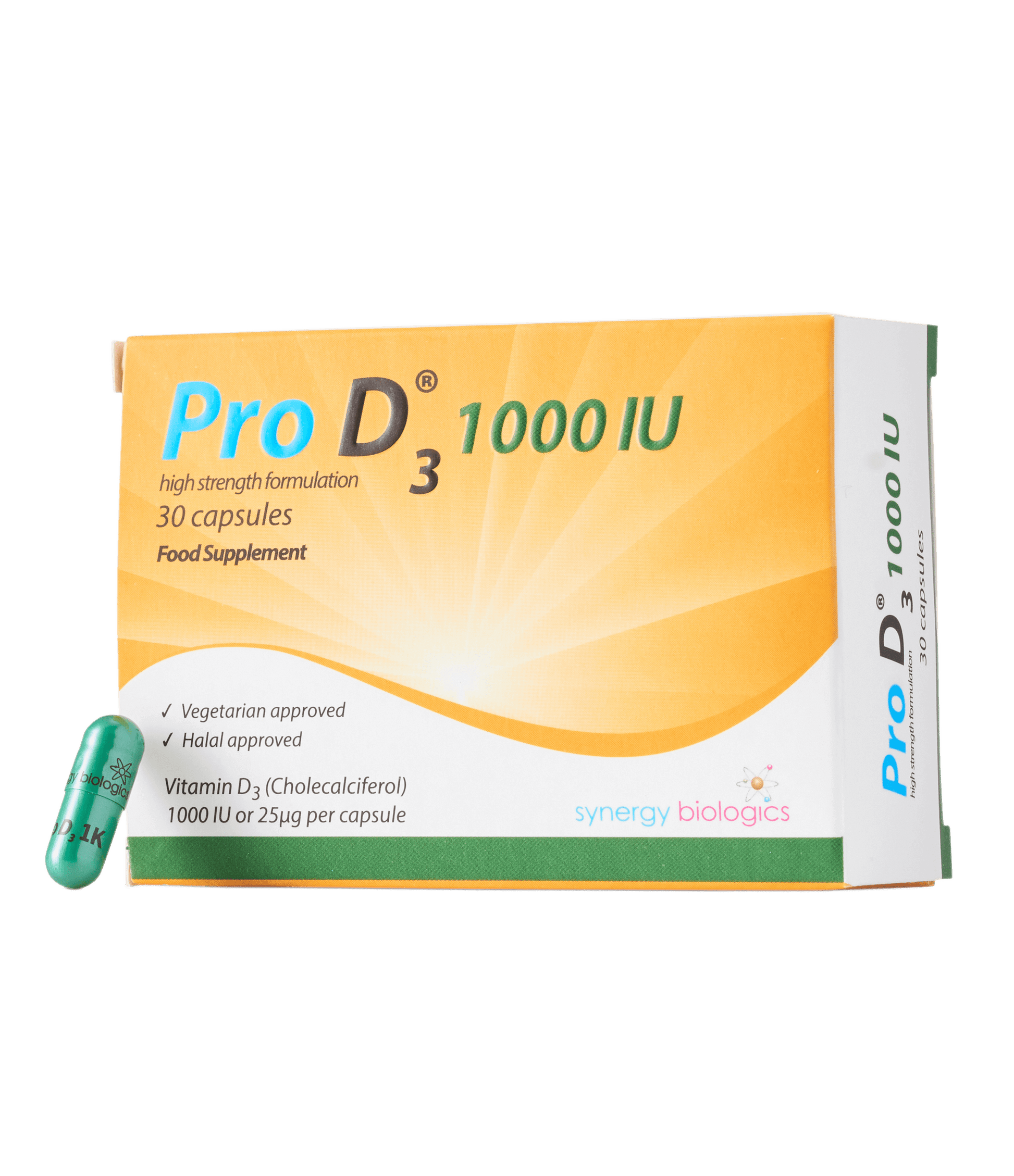 Pro D3 1000 IU - Extra Strength Daily Vitamin D Capsules | UK