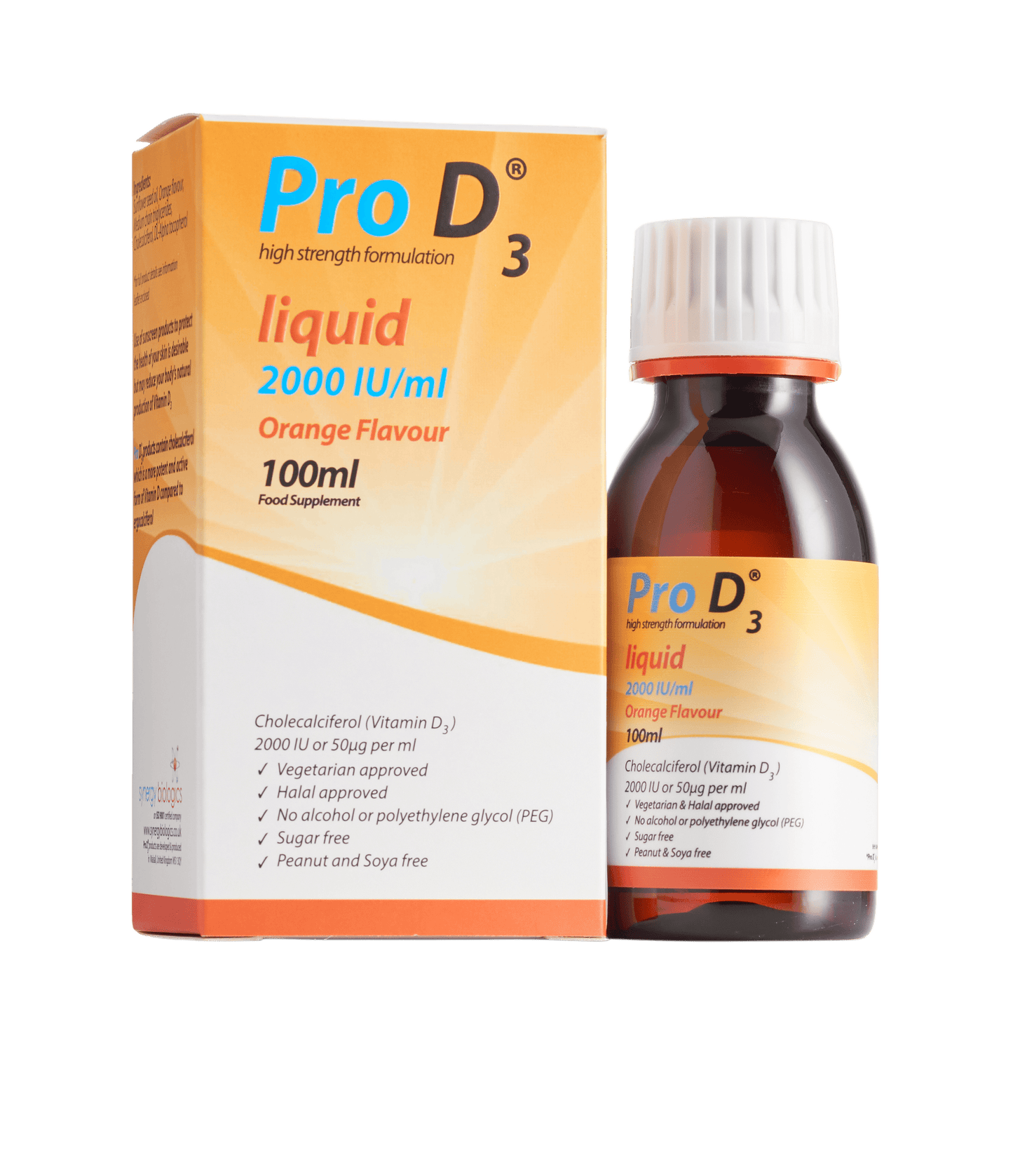 Pro D3 Liquid - 2000 IU per ml - 100ml Bottle with Syringe