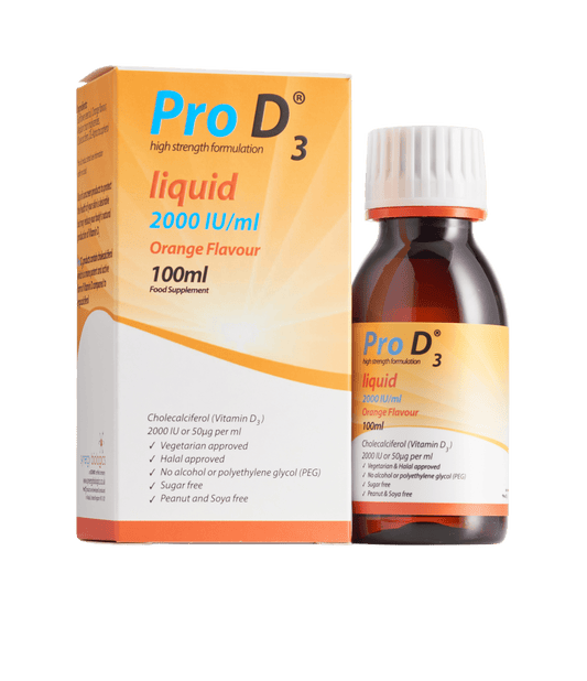 Pro D3 Liquid - 2000 IU per ml - 100ml Bottle with Syringe