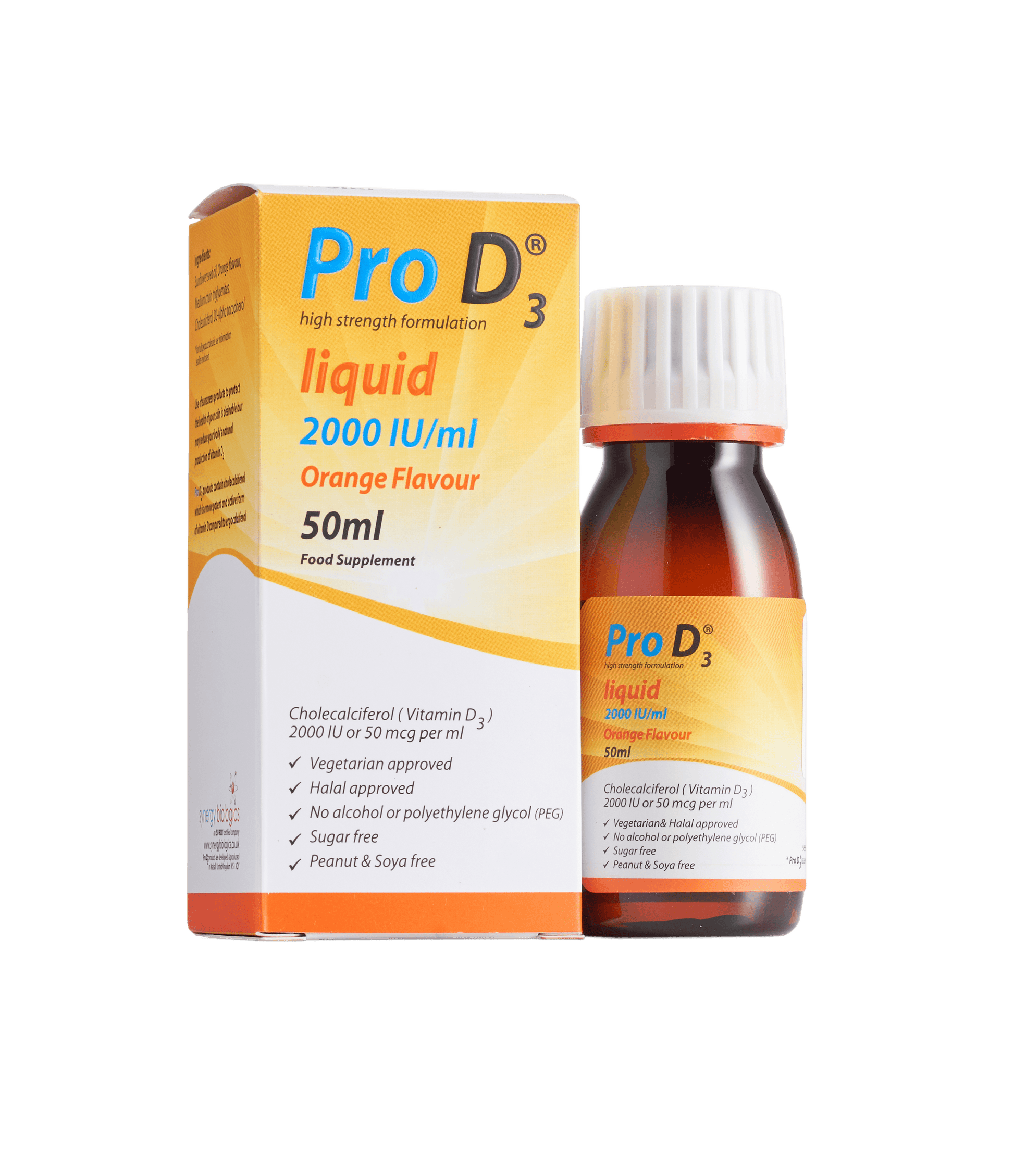 Pro D3 Liquid - 2000 IU per ml - 50ml Bottle with Syringe