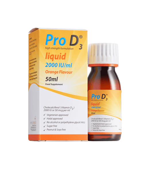 Pro D3 Liquid - 2000 IU per ml - 50ml Bottle with Syringe