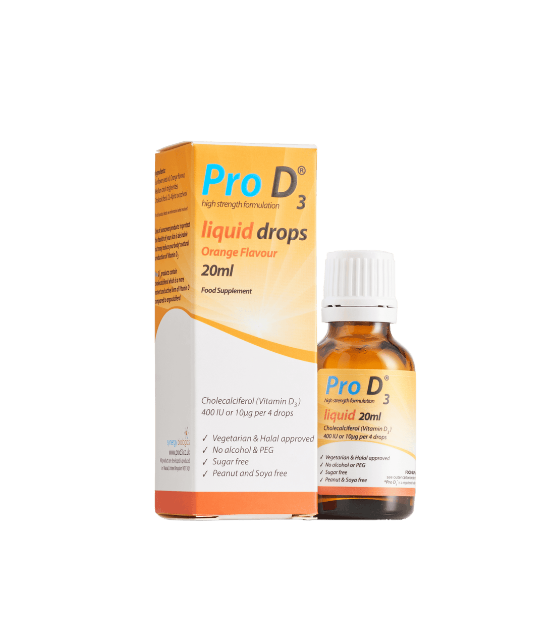 Pro D3 Liquid Drops (100 IU/drop) [20ml] Vitamin D Liquid Drops UK