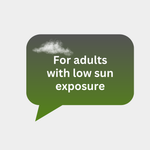 Caption saying 'for adults with low sun exposure"